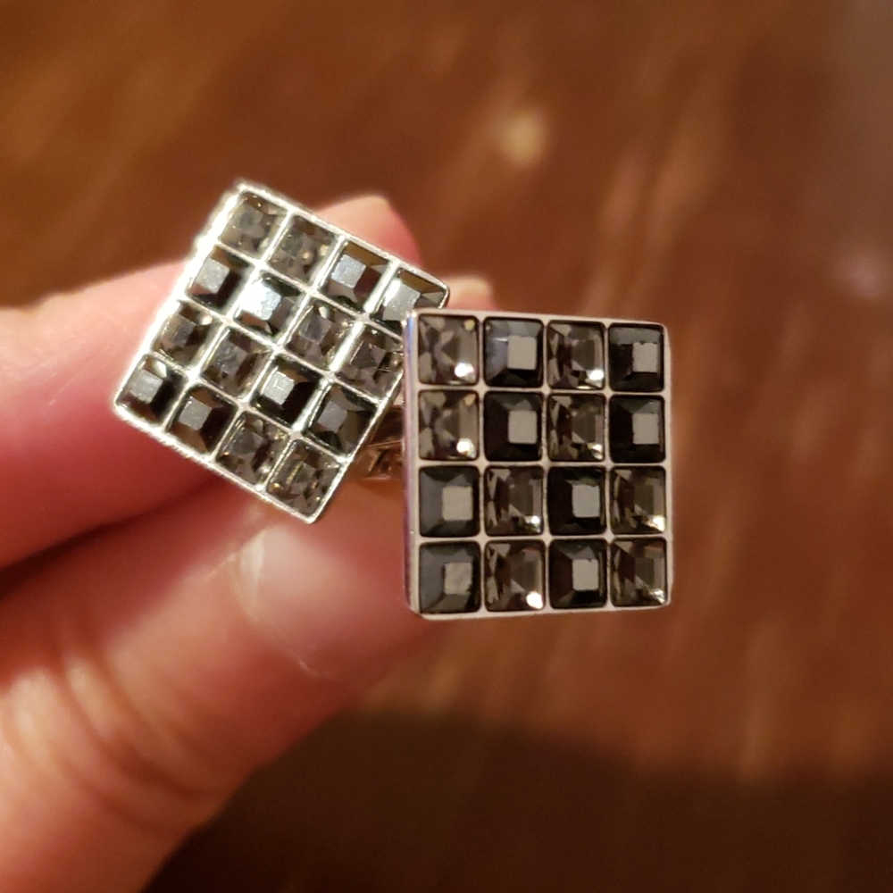 Swarovski black crystal cufflinks